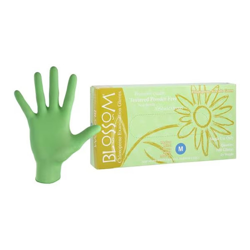 Mexpo Medium Avocado Green Blossom Chloroprene PF Exam Glove (BM97327-CHL-LG-PF)
