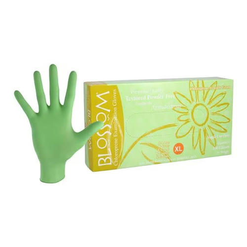 Mexpo X-Large Avocado Green Blossom Chloroprene PF Exam Glove (BM97329-CHL-LG-PF)