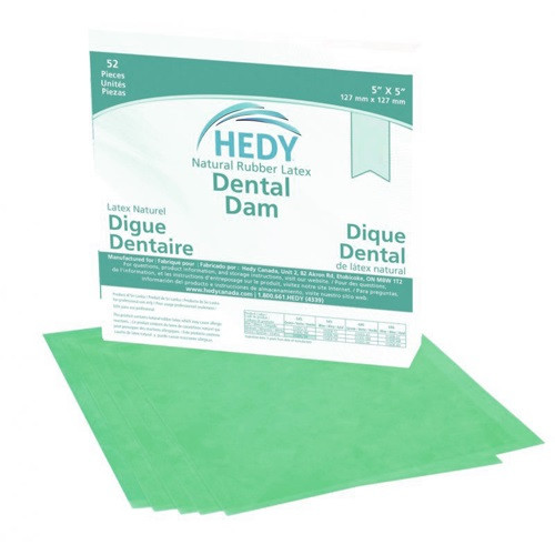 Medicom 5" x 5" Green Hedy Thin-Gauge Latex Dental Dam (310DG-5T)