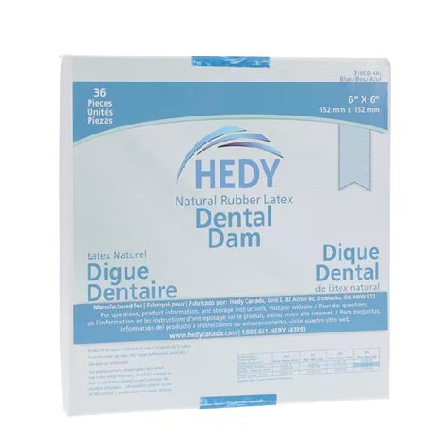 Medicom 5" x 5" Blue Hedy Thin-Gauge Latex Dental Dam (310DB-5T)
