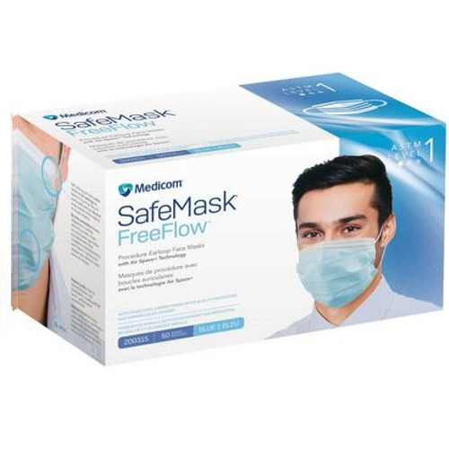 Medicom Blue Level 1 Safemask Freeflow Earloop Mask (200315) Medicom Blue Level 1 Safemask Freeflow Earloop Mask (200315)