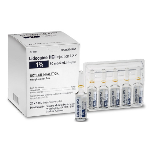 Spectra Medical 1% Lidocaine HCl in 5mL Ample (6528216051) Spectra Medical 1% Lidocaine HCl in 5mL Ample (6528216051)