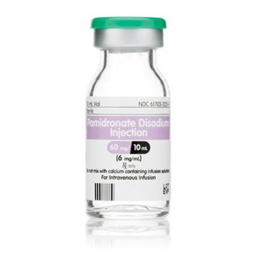 Pfizer 6mg/mL Pamidronate Disodium for Injection in 10mL Vial (61703032518)