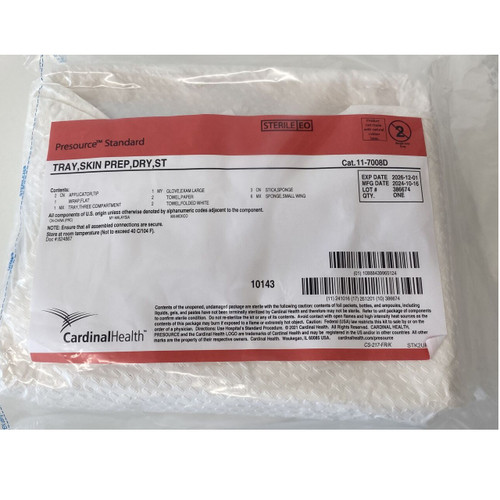 Cardinal Health Sterile Dry Skin Prep Scrub Tray (11-7008D)