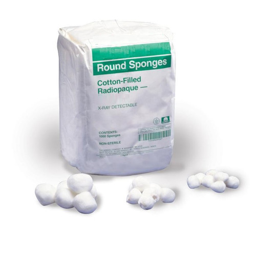 Cardinal Health Vistec 2" Cotton-Filled Round Radiopaque Sponges (1069)