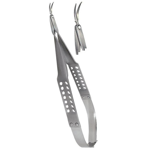 Curved Vannas Scissors with 1.2cm Blades - 14.7cm