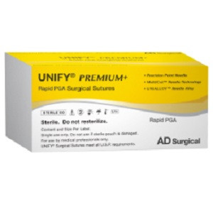 AD Surgical 5-0 x 18" Unify Rapid PGA Suture with P-1 Needle (XS-K518R11)