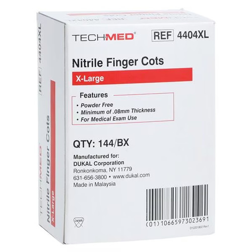 Dukal Tech-Med X-Large Powder-Free Nitrile Finger Cot (4404XL)