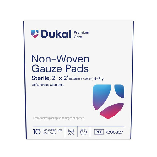Dukal 2" x 2" Sterile 4-Ply Non-Woven Pad (7205327) Dukal 2" x 2" Sterile 4-Ply Non-Woven Pad (7205327)