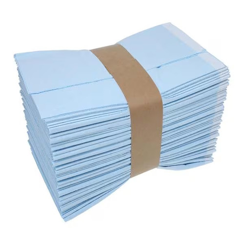 Graham Medical 40" x 84" Blue Tissue/Poly/Tissue Fanfold Drape Sheet (70329N)