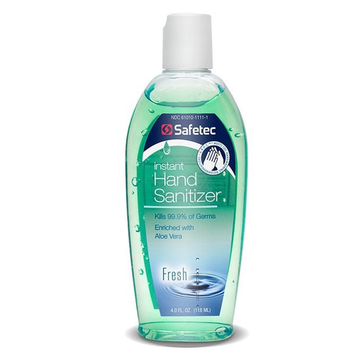 Safetec Instant Hand Sanitizer with Fresh Scent in 4 oz. Flip Top Bottle (17350) Safetec Instant Hand Sanitizer with Fresh Scent in 4 oz. Flip Top Bottle (17350)