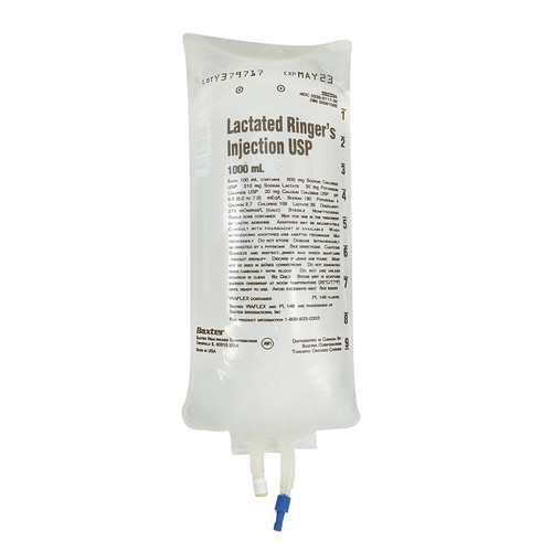 Lactated Ringer's for Injection in 1,000 mL Viaflex Plastic Container - 14/Case (2B2324X) Lactated Ringer's for Injection in 1,000 mL Viaflex Plastic Container - 14/Case (2B2324X)