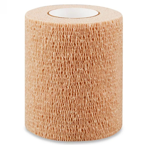 AMD-Medicom 4" x 5 Yards Tan Ritmed Cohesive Bandage (A0461-LF) AMD-Medicom 4" x 5 Yards Tan Ritmed Cohesive Bandage (A0461-LF)