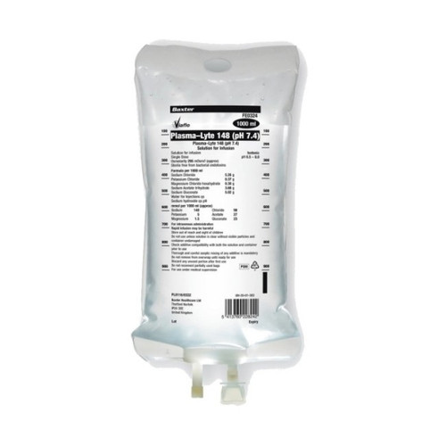 Baxter Plasma-Lyte 148 Injection Solution for Injection in 1,000mL Viaflex Plastic Container (2B2534X) Baxter Plasma-Lyte 148 Injection Solution for Injection in 1,000mL Viaflex Plastic Container (2B2534X)