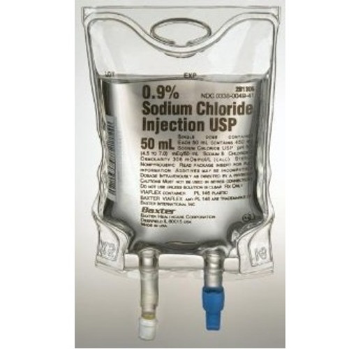 Baxter 0.9% Sodium Chloride for Injection in 50mL Viaflex Plastic Container (2B1308)