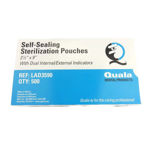 Quala 3-1/2" x 9" Dual Indicator Sterilization Pouch (LAD3590) Quala 3-1/2" x 9" Dual Indicator Sterilization Pouch (LAD3590)