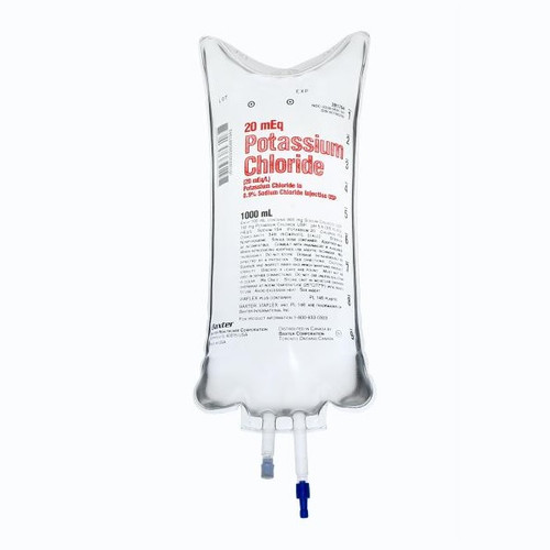 Baxter 20mEq/L Potassium Chloride and 0.9% Sodium Chloride for Injection in 1,000mL Plastic Bag (2B1764X) Baxter 20mEq/L Potassium Chloride and 0.9% Sodium Chloride for Injection in 1,000mL Plastic Bag (2B1764X)