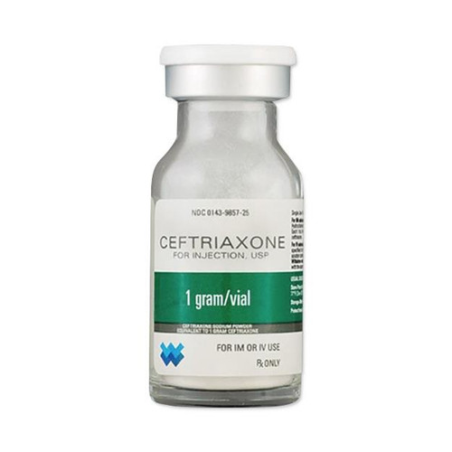 1 Gram Ceftriaxone for Injection in 10mL Vial - 25 Vials/Box (00143985725)