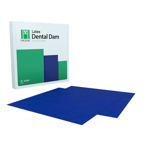 Four D Rubber 6”x 6“ Blue Medium Gauge Hygenic Latex Dental Dam (15530)