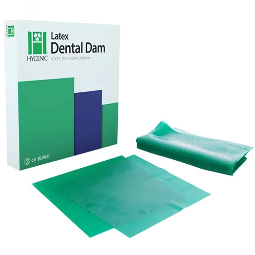 Four D Rubber 5”x 5“ Green Medium Gauge Hygenic Latex Dental Dam (15502)