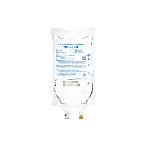 B. Braun 0.9% Sodium Chloride for Injection in 500mL EXCEL Plus IV Bag (Q8001)