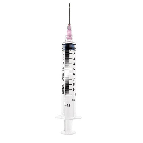Exel Corporation 10cc Hypodermic Luer Lock Syringe with 18G x 1” Needle (26257),