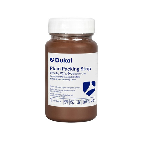 Dukal 1/2" x 5 Yards Sterile Alba Plain Packing Strip (261)