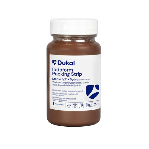 Dukal 1/2" x 5 Yards Sterile Alba 5% Iodoform-Impregnated Packing Strip (271)