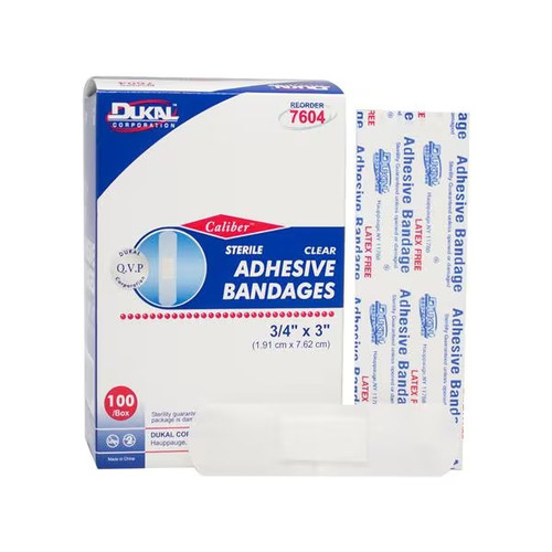 Dukal 3/4" x 3" Sheer Adhesive Bandage (7604)