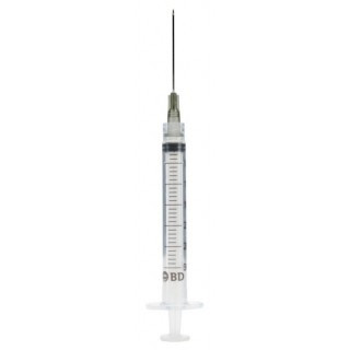 Becton-Dickinson 25G x 5/8" Needle with 3mL Luer-Lok Tip Syringe (309570)