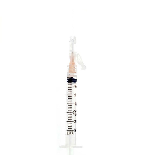 Becton-Dickinson 25G x 1" SafetyGlide Hypodermic Needle with 3mL Luer Lock Syringe (305924)