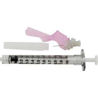 Becton-Dickinson 27G x 1/2" Eclipse Needle with 1mL Luer Lock Syringe (305789)