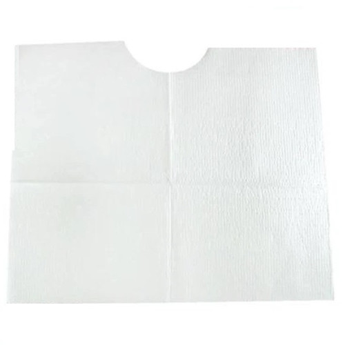 TIDI  17" x 18" White 2-Ply Tissue + Poly Bib with Neck Contour (917341)
