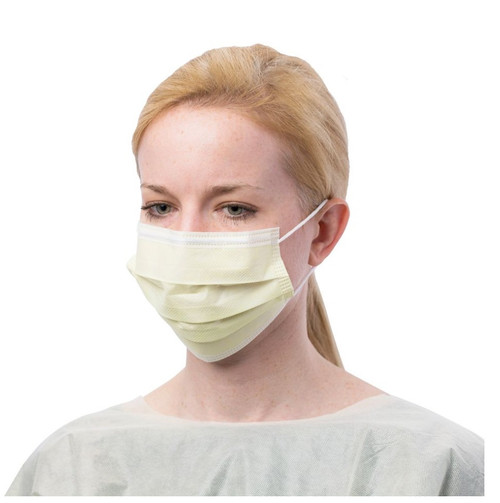 Cardinal Health Yellow ASTM Level 1 Secure-Gard Procedure Mask (AT7004M)