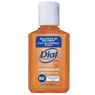 Dial Corporation Gold Antibacterial Liquid Hand Soap in 2 oz. Bottle (1700032966)