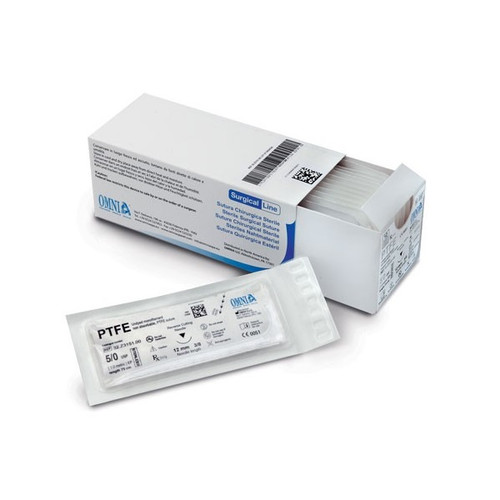 Omnia Spa 4-0 x 75cm White PTFE Suture with 18mm 3/8 Circle Reverse Cutting Needle (32.Z3240)