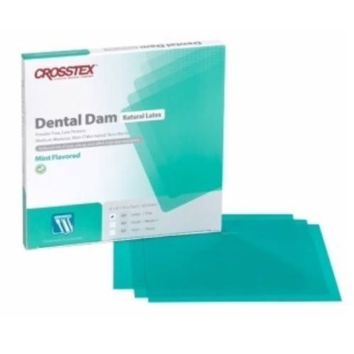Crosstex 6" x 6" Green Mint-Flavored Thin-Gauge Dental Dam (19402)