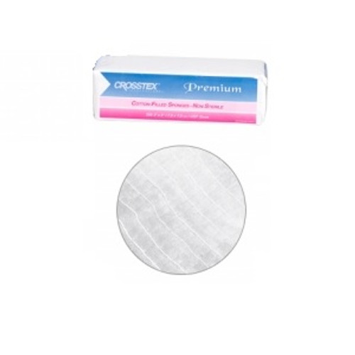 Crosstex 3" x 3" Premium Cotton-Filled Exodontia Sponges (ENCC3)