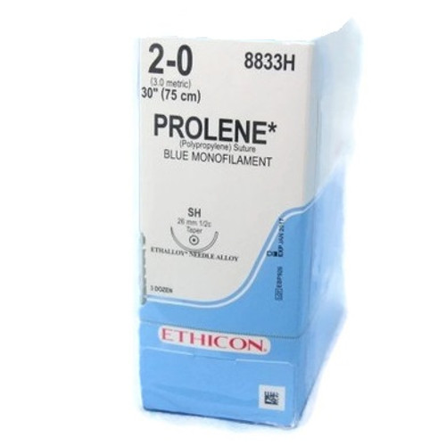 2-0 x 30" Prolene Polypropylene Suture with SH Needle - 36/Box 2-0 x 30" Prolene Polypropylene Suture with SH Needle - 36/Box