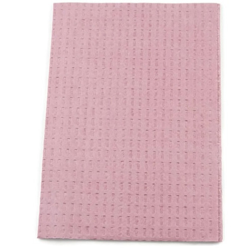 TIDI 13" x 18" Mauve 3-Ply Tissue + Poly Bib/Towel (917406)