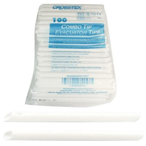 Crosstex White HVE Combo-Tip Evacuator (ZET)