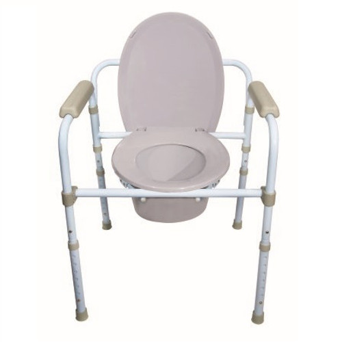 McKesson Folding Steel Frame Commode (146-RTL11158KDR) McKesson Folding Steel Frame Commode (146-RTL11158KDR)