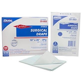 Dukal 18" x 26" Sterile Blue Surgical Drape (20-002)