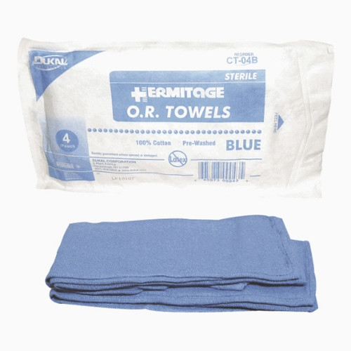 Dukal 17" x 26" Sterile Blue Operating Room Towels in 4-Pack (CT-04B)