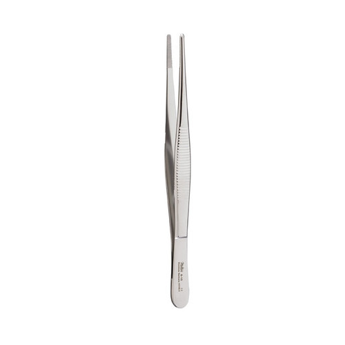 Straight Standard Dressing Forceps with Serrations - 17.8cm