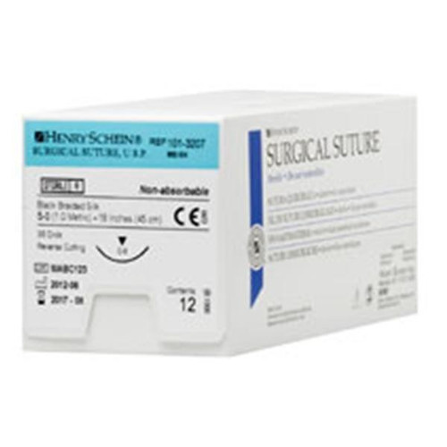 Schein 5-0 x 18" Black Braided Silk Suture with C-6 Needle (1013207)