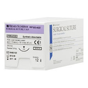Henry Schein 4-0 x 18" Violet Braided PGA Suture with C-6 Needle (900-4420)