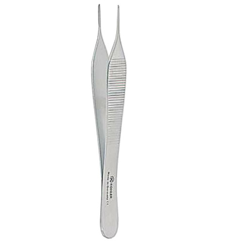 Kohler Straight Micro-Adson Tissue Forceps with 1 x 2 Teeth (5707)