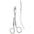 Curved Goldman-Fox Scissors with Angled Shank, Fine Tips & Serrated Blade - 12.7cm