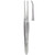 Miltex MeisterHand® Iris Half Curved Tissue Forceps with 1 x 2 Teeth - 10.2cm